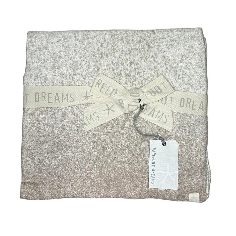 NWT Barefoot Dreams CozyChic Lite Confetti Scarf Cream Taupe